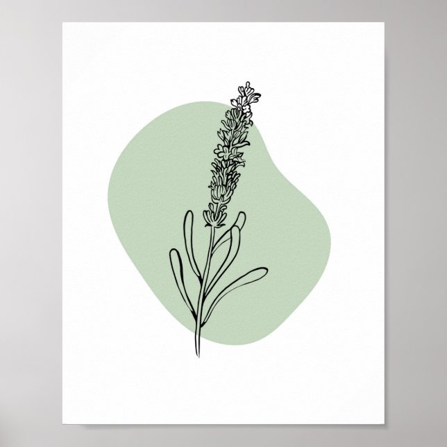 Einfache Chic Abstrakt Minimalistisch Boho Style F Poster (Vorne)
