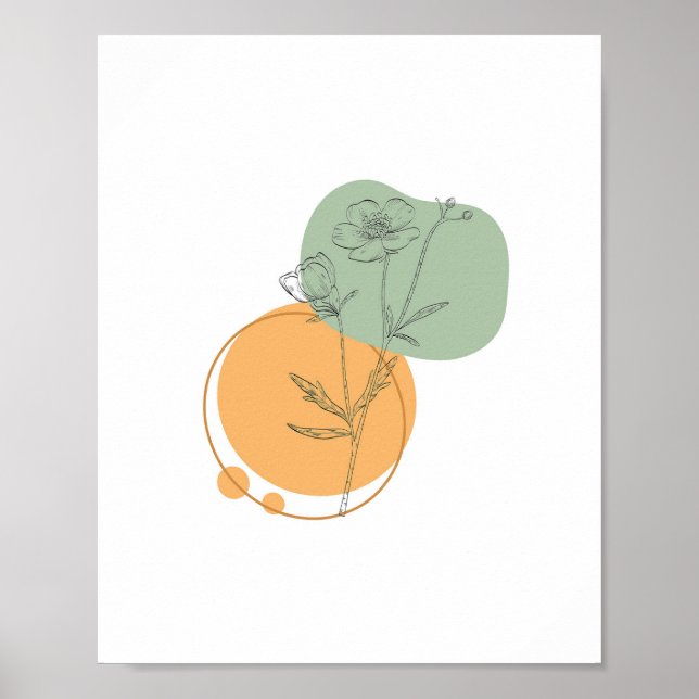 Einfache Chic Abstrakt Minimalistisch Boho Style F Poster (Vorne)