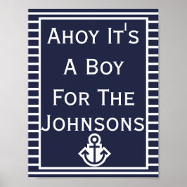 Einfache Chic Ahoy Es ist ein Baby-Showposter Poster