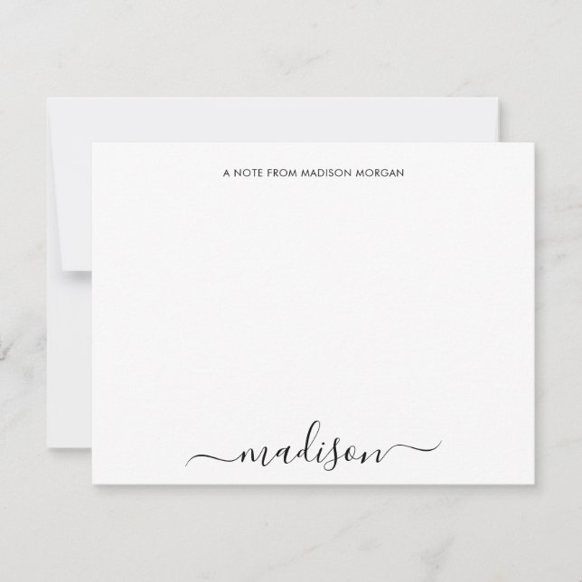 Einfache Chic Calligrafy Stationery Mitteilungskarte (Vorderseite)