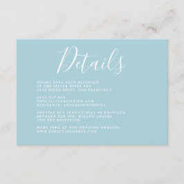 Einfache Chic Calligrafy Wedding Details Begleitkarte