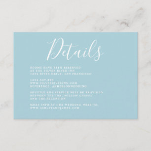 Einfache Chic Calligrafy Wedding Details Begleitkarte