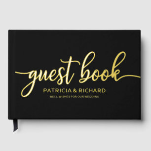 Einfache Chic Calligrafy Wedding Gästebuch
