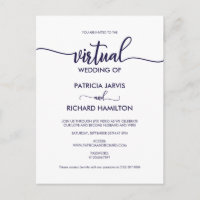 Einfache Chic Calligraphy Virtual Wedding
