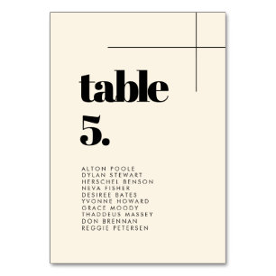 Einfache chic Cream Hochzeitskarten Tischnummer