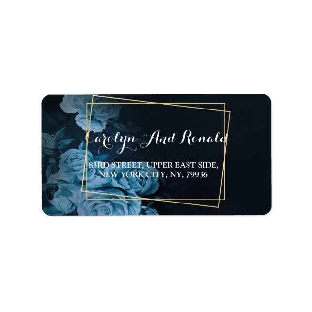 Einfache Chic Gold Geometrie Adressaufkleber (Vorne)