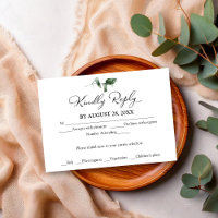Einfache Chic Greenery Eucalyptus Wedding RSVP Car