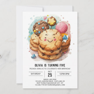 Einfache Chic Happy Cookies Geburtstag Einladung
