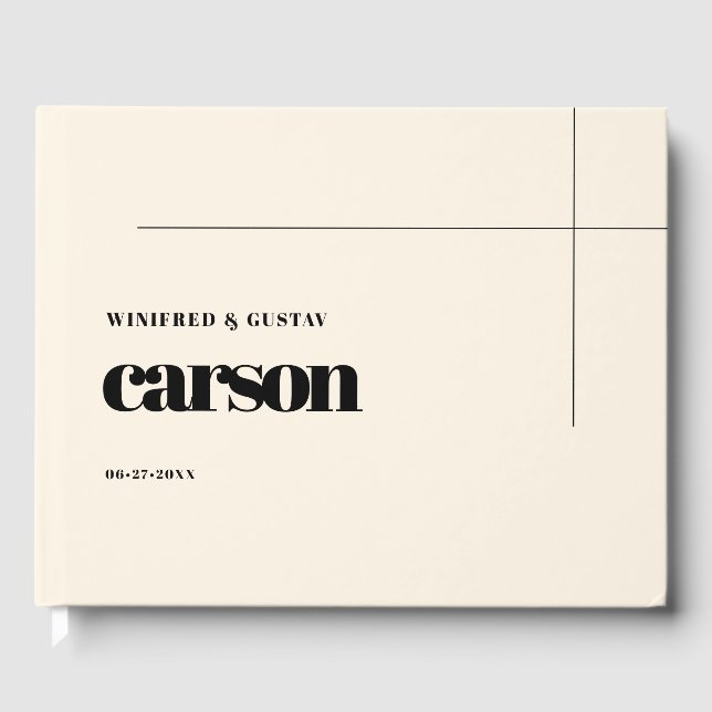 Einfache Chic-Hochzeit Gästebuch (Vorderseite)