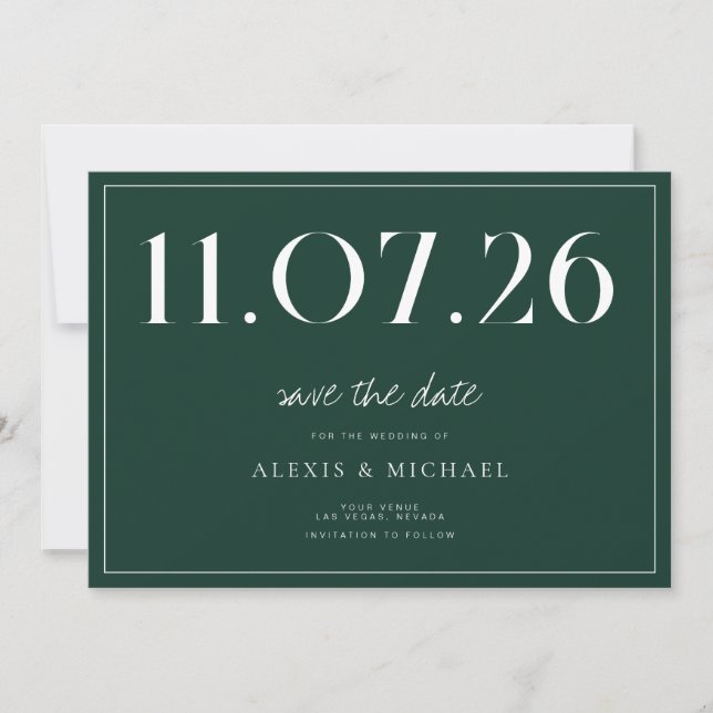 Einfache Chic Hochzeit ohne Foto Save the Date (Vorderseite)