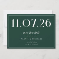 Einfache Chic Hochzeit ohne Foto Save the Date