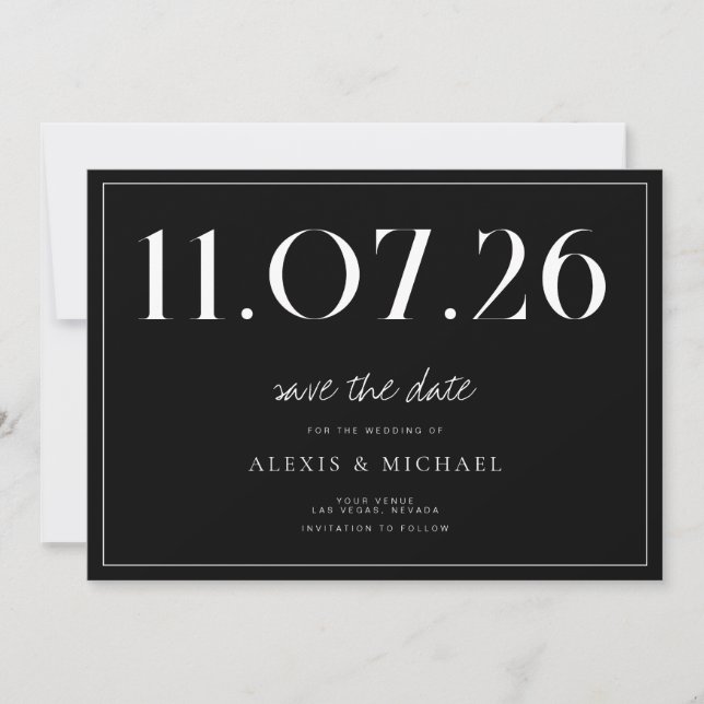 Einfache Chic Hochzeit ohne Foto Save the Date (Vorderseite)