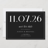 Einfache Chic Hochzeit ohne Foto Save the Date
