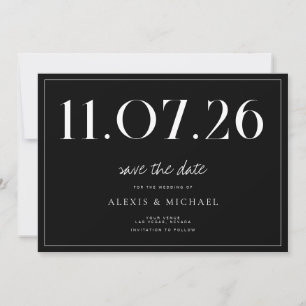Einfache Chic Hochzeit ohne Foto Save the Date