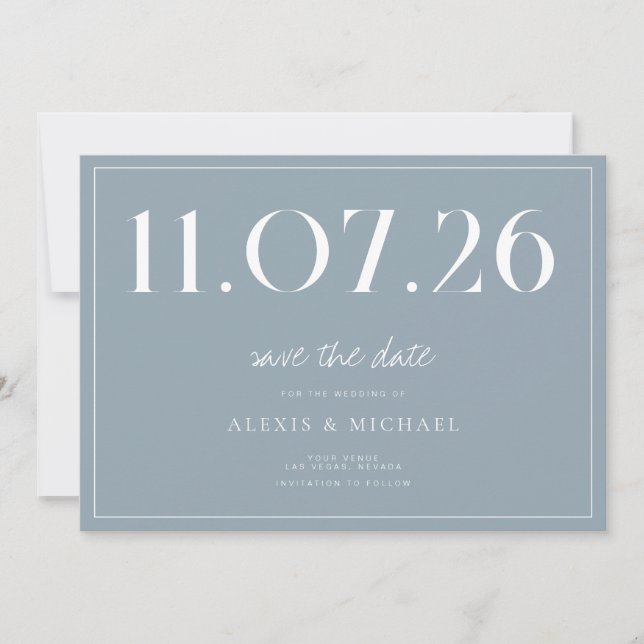 Einfache Chic Hochzeit ohne Foto Save the Date (Vorderseite)