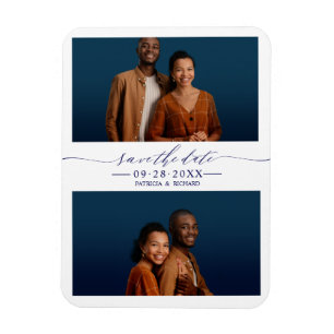 Einfache Chic Hochzeit speichern Sie das Datum 2 F Magnet