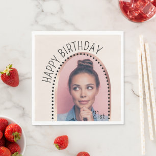 Einfache Chic jedes Alters Geburtstags Rose Gold A Serviette