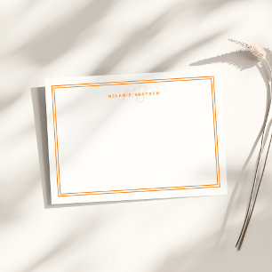 Einfache Chic Minimalistisch Monogramm Zwei-Border Mitteilungskarte