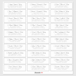 Einfache Chic Modern Wedding Guest Address Aufkleber