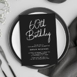 Einfache Chic Moderne 60. Geburtstag Einladung<br><div class="desc">Einfache Chic Moderne 60. Geburtstag. Freuen Sie sich auf elegante Kalligraphieskripte und minimalistisches Typografie-Design.</div>
