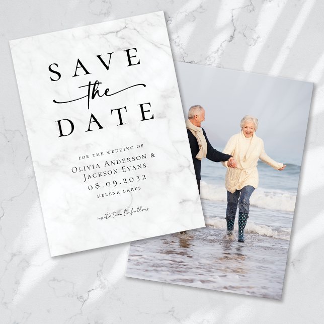Einfache Chic Moderne Typografie Hochzeit Save The Date (Von Creator hochgeladen)
