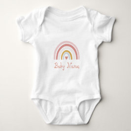 Einfache Chic Name Rosa Regenbogen Baby Strampler
