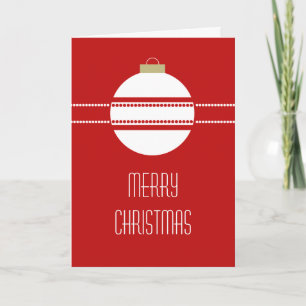 Einfache Chic Ornament Weihnachtskarte, Rot Feiertagskarte