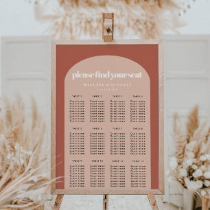 Einfache chic peach terracotta arch chart poster