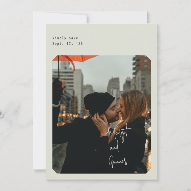 Einfache Chic Save the Date Karte (Vorderseite)