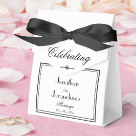 Einfache Chic Script Elegant White Wedding Geschenkschachtel
