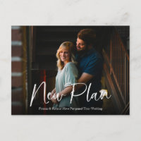 Einfache Chic Script New Plan Hochzeit verschoben