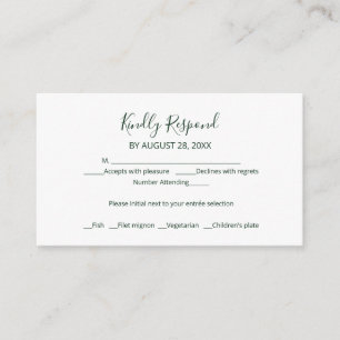 Einfache Chic Script Wedding RSVP Enclosure Card Begleitkarte