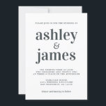 Einfache Chic Typografie Schwarz-weiß Hochzeit Einladung<br><div class="desc">Einfache und schicke Hochzeitseinladung mit cremefarbener, eleganter und moderner Typografie auf weißem Hintergrund. Fügen Sie einfach Ihre Hochzeitsdetails hinzu. Exklusiv für Sie entworfen von Happy Dolphin Studio. Wenn Sie Hilfe oder passende Produkte benötigen, kontaktieren Sie uns bitte unter happydolphinstudio@outlook.com. Wir helfen Ihnen gerne, Ihre Hochzeit zum schönsten Tag zu machen!...</div>