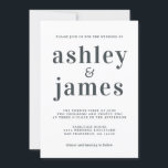 Einfache Chic Typografie Schwarz-weiß Hochzeit Einladung<br><div class="desc">Einfache und schicke Hochzeitseinladung mit cremefarbener, eleganter und moderner Typografie auf weißem Hintergrund. Fügen Sie einfach Ihre Hochzeitsdetails hinzu. Exklusiv für Sie entworfen von Happy Dolphin Studio. Wenn Sie Hilfe oder passende Produkte benötigen, kontaktieren Sie uns bitte unter happydolphinstudio@outlook.com. Wir helfen Ihnen gerne, Ihre Hochzeit zum schönsten Tag zu machen!...</div>
