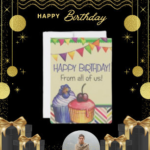 Einfache Chic Vintag Zeichnend Geburtstag Feiertagskarte