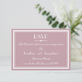 Einfache Chic Wedding Website RSVP Card Karte