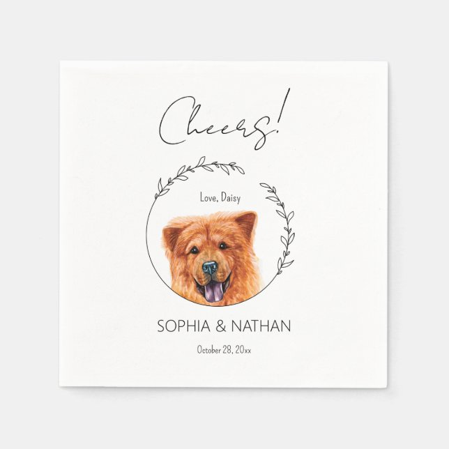 Einfache Chow Chow Dog Wedding Cocktail Serviette (Vorderseite)