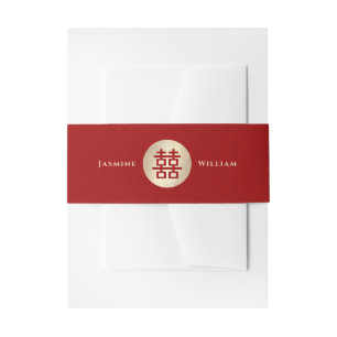 Einfache Circle Double Happiness Chinesische Hochz Einladungsbanderole