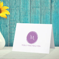 Einfache Circle Monogram Lavendel Faltgefaltete Mi