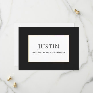 Einfache Classic Gold wird meine Trauzeuge-Karte s Save The Date