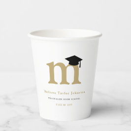 Einfache Classic Monogram Moderne Graduierungspart Pappbecher