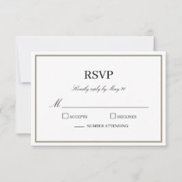 Einfache Classic Monogram UAWG Response Card RSVP Karte