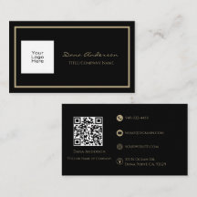 Einfache Classic QR Code Black and Tan Business Ca