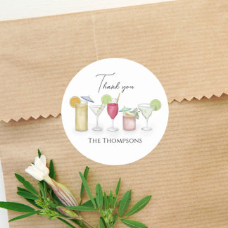 Einfache Cocktailgetränke Wasserfarbenspass Vielen Runder Aufkleber