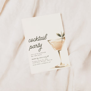 Einfache Cocktailparty-Einladung mit Getränk Einladung