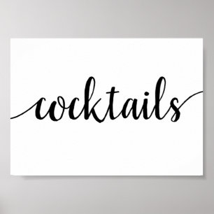 Einfache Cocktails   Black Script Jedes Ereignis B Poster