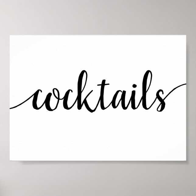 Einfache Cocktails | Black Script Jedes Ereignis B Poster (Vorne)