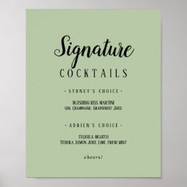 Einfache Cocktails für Minimalistische Unterschrif Poster