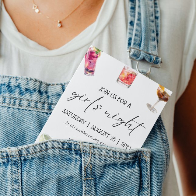 Einfache Cocktails Giro Night Junggeselinnen-Absch Einladung (Von Creator hochgeladen)
