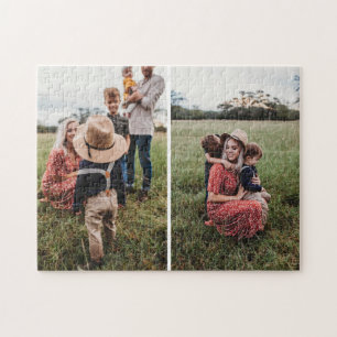 Einfache Collage mit 2 Familienfotos Puzzle